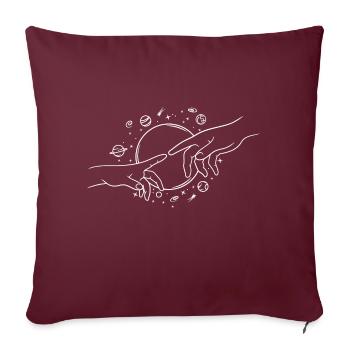 Astrologie Hände Finger berühren - Sofakissenbezug 45 x 45 cm - Burgunderrot - Vorne