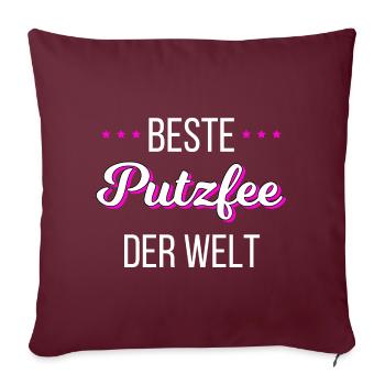 Beste Putzfee Der Welt - Reinigungskraft - Sofakissenbezug 45 x 45 cm - Burgunderrot - Vorne