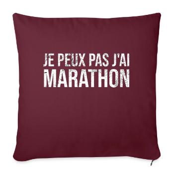 Je Peux Pas J'ai marathon Course à Pied Marathon - Housse de coussin décorative 45 x 45 cm - bordeaux - Devant