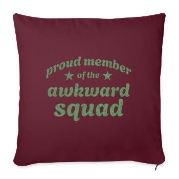 Fier membre de l’équipe maladroite en vert - Housse de coussin décorative 45 x 45 cm - bordeaux - Devant