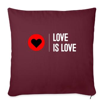 L'amour c'est l'amour - Housse de coussin décorative 45 x 45 cm - bordeaux - Devant