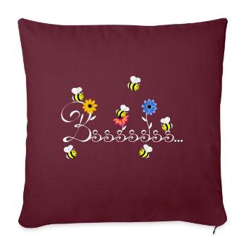 Hummel Abeille Guêpe fleur fleur miel printemps - Housse de coussin décorative 45 x 45 cm - bordeaux - Devant