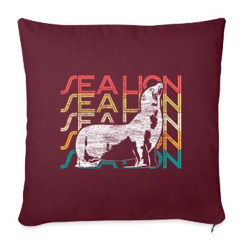 Lion de mer l’idée de bien-être animal - Housse de coussin décorative 45 x 45 cm - bordeaux - Devant