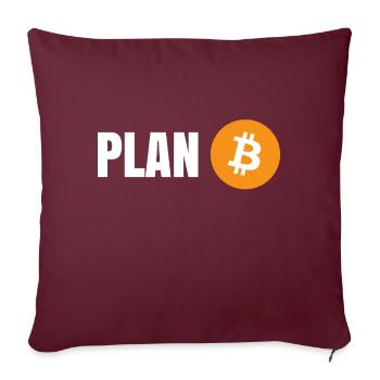 Bitcoin - Plan B - Sofakissenbezug 45 x 45 cm - Burgunderrot - Vorne