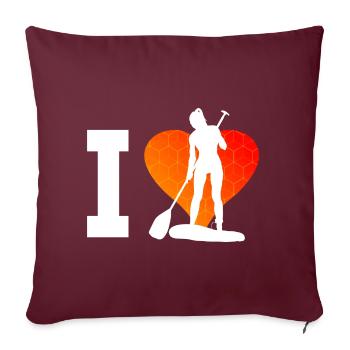 Stand up Paddle Board Standup Paddleboard - Housse de coussin décorative 45 x 45 cm - bordeaux - Devant