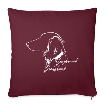 TECKEL À POIL LONG Profil Chiens Chien Wilsigns - Housse de coussin décorative 45 x 45 cm - bordeaux - Devant