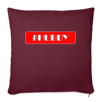 Texte de Hubby - Housse de coussin décorative 45 x 45 cm - bordeaux - Devant