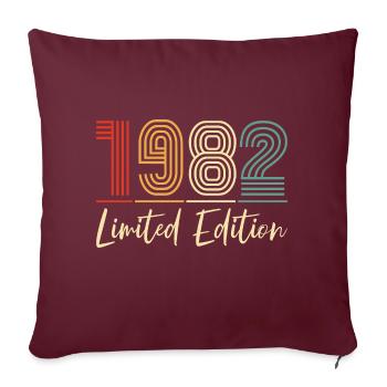 Anniversaire né(e) en 1982 édition limitée 40 Ans - Housse de coussin décorative 45 x 45 cm - bordeaux - Devant
