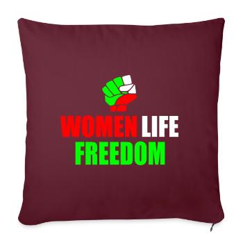 Women life freedom iran - Sofakissenbezug 45 x 45 cm - Burgunderrot - Vorne