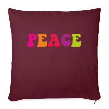 PEACE - Housse de coussin décorative 45 x 45 cm - bordeaux - Devant