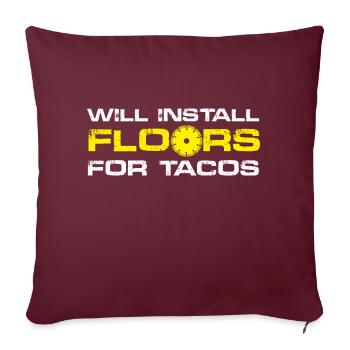 Installera un plancher pour les tacos - Housse de coussin décorative 45 x 45 cm - bordeaux - Devant