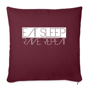 Manger dormir rave répéter nourriture sommeil corbeau disant - Housse de coussin décorative 45 x 45 cm - bordeaux - Devant