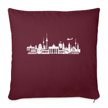 Horizon de Berlin - Housse de coussin décorative 45 x 45 cm - bordeaux - Devant