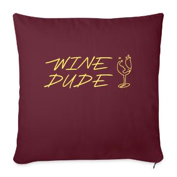 Âge du vin jaune avec dessin de verre à vin - Housse de coussin décorative 45 x 45 cm - bordeaux - Devant