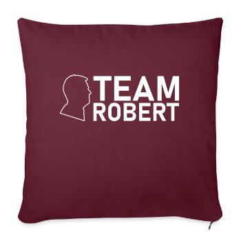 team robert kopf weiss - Sofakissenbezug 45 x 45 cm - Burgunderrot - Vorne