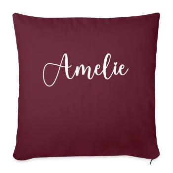Amelie Name - Sofa pillowcase 17,3'' x 17,3'' (45 x 45 cm) - burgundy - Front