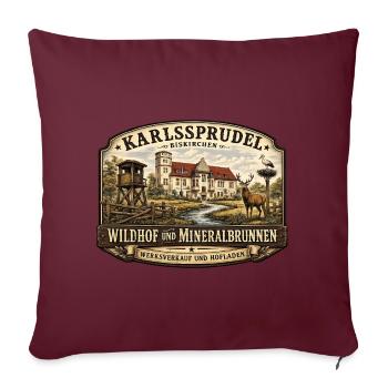 Karlssprudel Wildhof und Mineralbrunnen - Sofakissenbezug 45 x 45 cm - Burgunderrot - Vorne