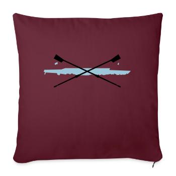 Rudern, Ruderboot und Paddel - Sofakissenbezug 45 x 45 cm - Burgunderrot - Vorne