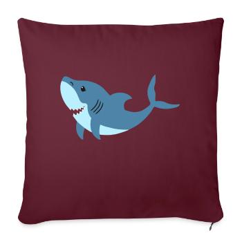 Requin - Housse de coussin décorative 45 x 45 cm - bordeaux - Devant