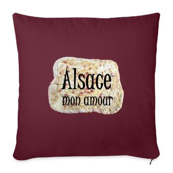 Alsace mon amour - Housse de coussin décorative 45 x 45 cm - bordeaux - Devant
