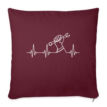 Clé de battement de coeur artisans mécanique - Housse de coussin décorative 45 x 45 cm - bordeaux - Devant