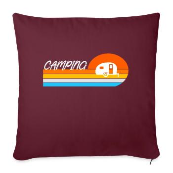 Camping Caravanes - Housse de coussin décorative 45 x 45 cm - bordeaux - Devant