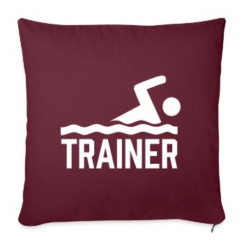 Entraîneur de natation Cours de natation Moniteur de natation - Housse de coussin décorative 45 x 45 cm - bordeaux - Devant