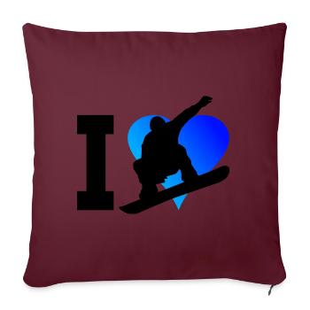 Sports d'hiver pour femmes Snowboard pour hommes Snowboard - Housse de coussin décorative 45 x 45 cm - bordeaux - Devant