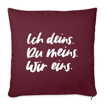 Ich & Du - Sofakissenbezug 45 x 45 cm - Burgunderrot - Vorne