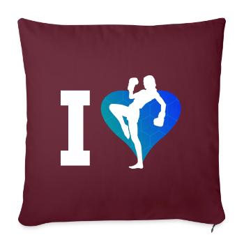 Kickboxing féminin Kickboxing masculin Kickboxeur - Housse de coussin décorative 45 x 45 cm - bordeaux - Devant