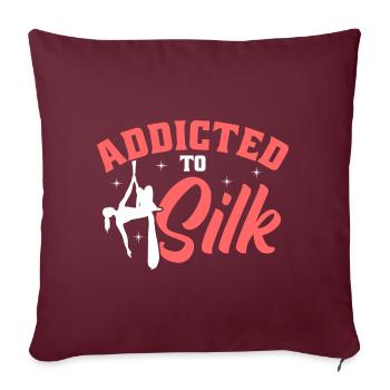 Soie aérienne / Yoga aérien / Acrobaties aériennes - Housse de coussin décorative 45 x 45 cm - bordeaux - Devant