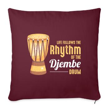Djembé Player Drummer Music Drum Musicien - Housse de coussin décorative 45 x 45 cm - bordeaux - Devant