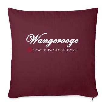 Insel Wangerooge - Sofakissenbezug 45 x 45 cm - Burgunderrot - Vorne