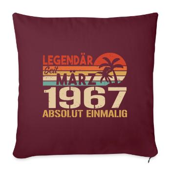 Légendaire depuis mars 1967 - absolument unique - Housse de coussin décorative 45 x 45 cm - bordeaux - Devant