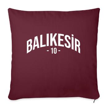 Balikesir 10 Turquie Turquie Turquie Cadeau Vacances Turc - Housse de coussin décorative 45 x 45 cm - bordeaux - Devant