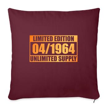 60. Geburtstag Limited Edition - ꝏ Supply 04/1964 - Sofakissenbezug 45 x 45 cm - Burgunderrot - Vorne