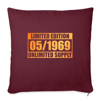 55. Geburtstag Limited Edition - ꝏ Supply 05/1969 - Sofakissenbezug 45 x 45 cm - Burgunderrot - Vorne