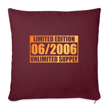 Édition Limitée 18ème Anniversaire - ꝏ Approvisionnement 06/2006 - Housse de coussin décorative 45 x 45 cm - bordeaux - Devant