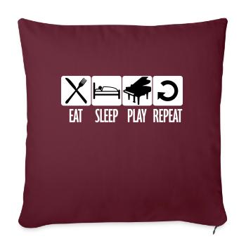 Eat Sleep Piano Repeat Daily Eat Sleep Play - Sofa pillowcase 17,3'' x 17,3'' (45 x 45 cm) - burgundy - Front