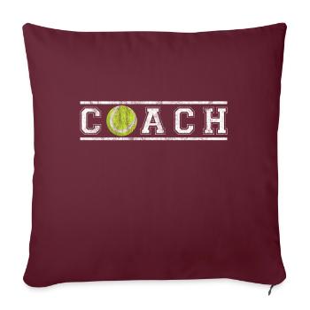 Tennis Trainer - Tennis Coach Shirt Geschenk - Sofakissenbezug 45 x 45 cm - Burgunderrot - Vorne