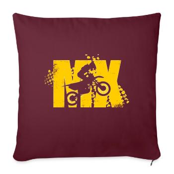 MX Motocross Dirt Bike - Housse de coussin décorative 45 x 45 cm - bordeaux - Devant