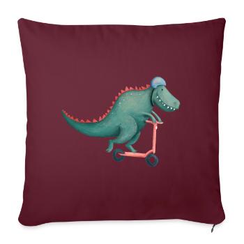 T-Rex conduit e-scooter - Housse de coussin décorative 45 x 45 cm - bordeaux - Devant