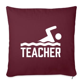 MONITEUR DE NATATION Natation Entraîneur de natation Cours de natation - Housse de coussin décorative 45 x 45 cm - bordeaux - Devant