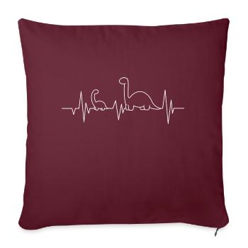 Heartbeat - Dinosaurier - Dino-Love - Sofakissenbezug 45 x 45 cm - Burgunderrot - Vorne