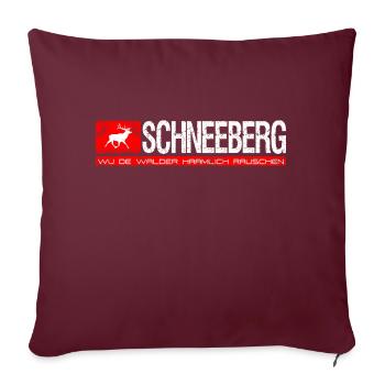 Schneeberg Wu de walder haamlich rauschen - Housse de coussin décorative 45 x 45 cm - bordeaux - Devant
