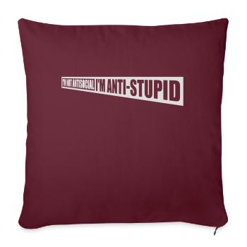 pas antisocial anti-stupide - Housse de coussin décorative 45 x 45 cm - bordeaux - Devant