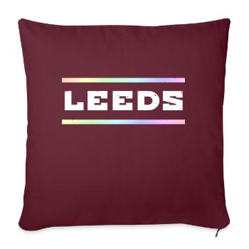 Leeds Schriftzug - Sofakissenbezug 45 x 45 cm - Burgunderrot - Vorne