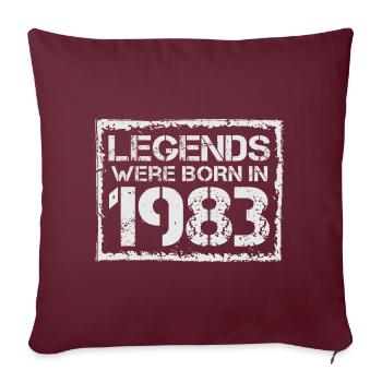 Les légendes sont nées en 1983 - Housse de coussin décorative 45 x 45 cm - bordeaux - Devant