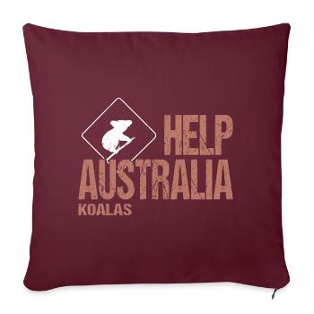 AIDEZ LES KOALAS AUSTRALIENS - Housse de coussin décorative 45 x 45 cm - bordeaux - Devant