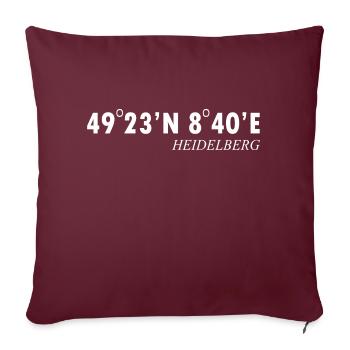 Mannheim Monnem Mannheimat - Housse de coussin décorative 45 x 45 cm - bordeaux - Devant